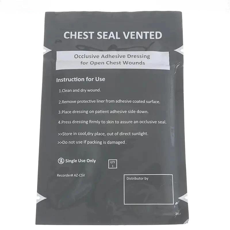 Chest Seal Life-Saving Wound Care for Emergency or Tactical Situations Advanced Adhesive Sterile Transparent Lightweight Vent