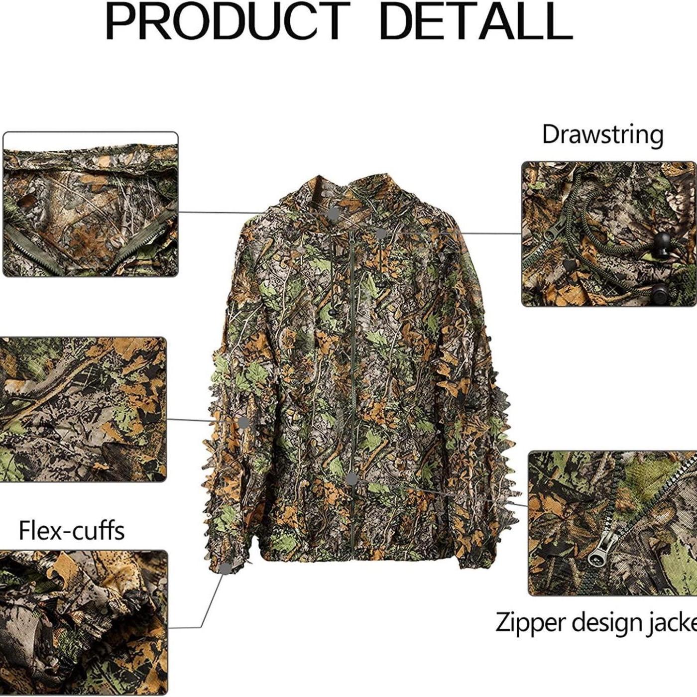 

Відкритий камуфляжний костюм Костюм для спостереження за птахами Камуфляжний костюм Тактичний костюм Ghillie Тактичний костюм 3D Leaf One size