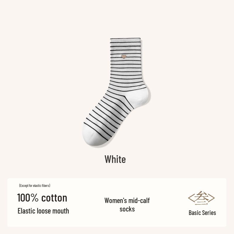 Women's 100% Cotton Mid-Calf Seamless Scrunch Socks - New Autumn/Winter Collection