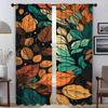 Window Curtain for Room 2 Panel Leaf Down Partition Home Interior Curtains Shades Halloween Decoration Tulle for Bedroom Living