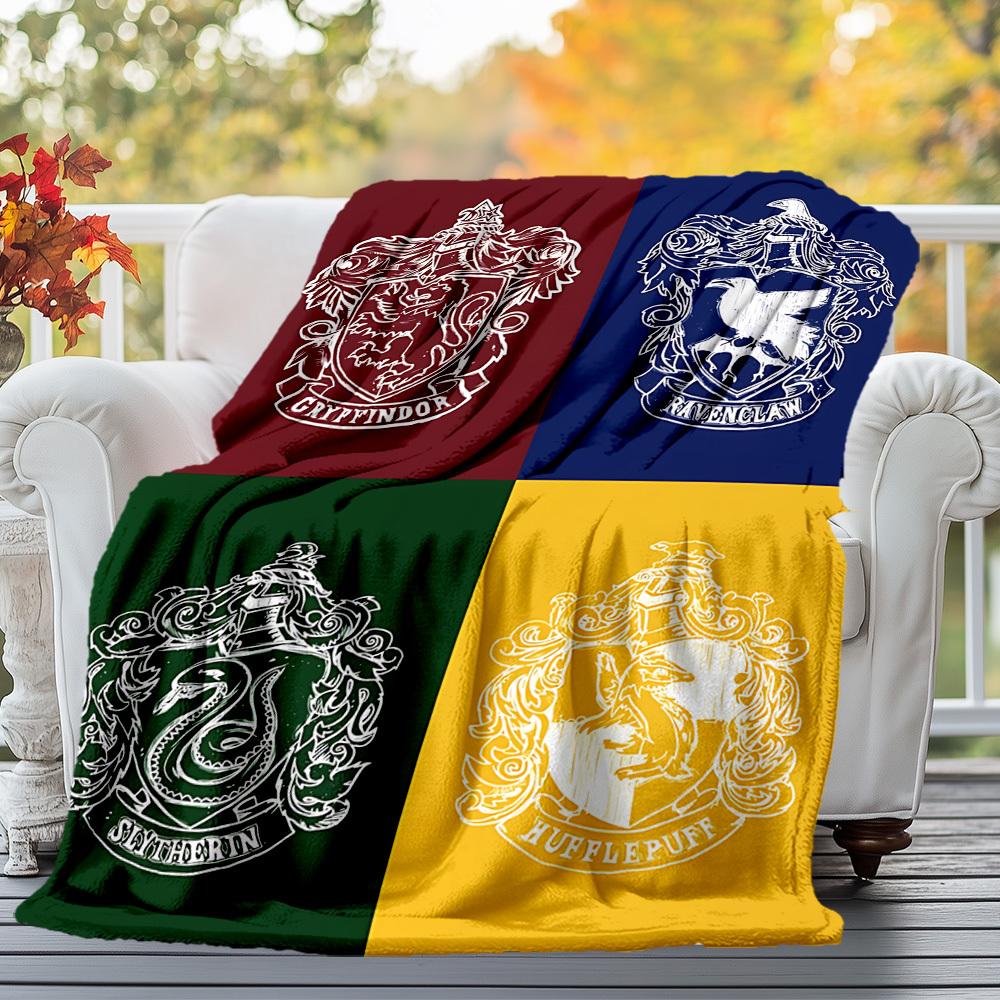 1 szt. Gryffindor Ravenclaw Slytherin Hufflepuff Zewnętrzny Flanelowy Koc Piknikowy Na Wszystkie Pory Roku Miękkie Ciepło, Wystrój Domu 1031226