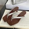 Fashion Fashion Square Toe Ladies Low Heel Slippers Shoes Footwear Female Slides Sandals Women Heeled Slippers Shoes Flip flops Pumps