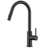 Brushed Nickel Kitchen Faucet with Pull Down Sprayer, Stainless Steel High Arc Gooseneck Modern Sink Faucet with  Ceramic Cartridge, Single Handle
