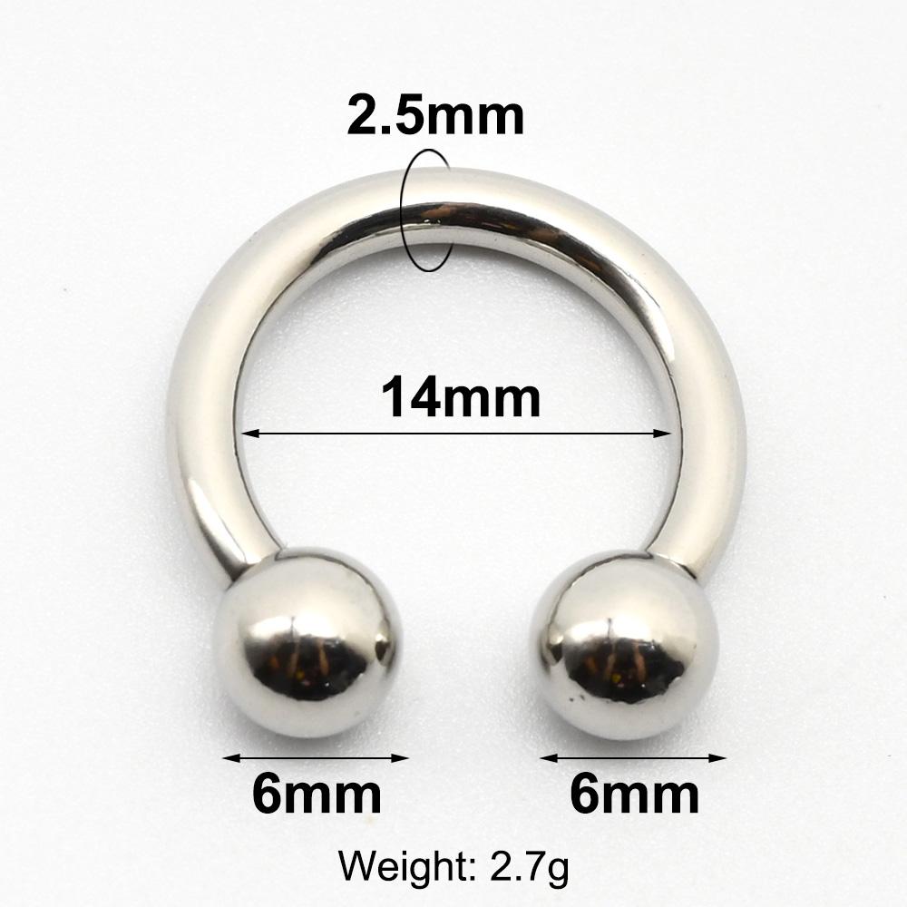 

12G-00G Large Gauge Internally Threaded Stainless Steel Circular Barbell Nose Ring Hoop Septum Piercing Expander Lobe Earrings 1 Piece