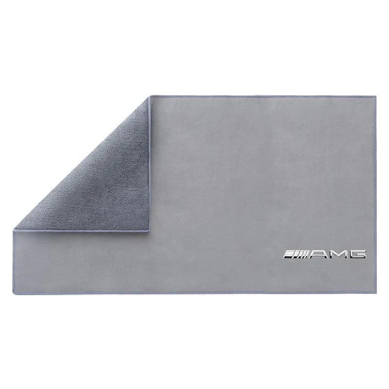AABIF1 Suede Double-Faced Car Towels Cleaning Drying Cloth with Car Cleaning Brush Stickers For Mercedes Benz A B C E S AMG CLA CLK GLA