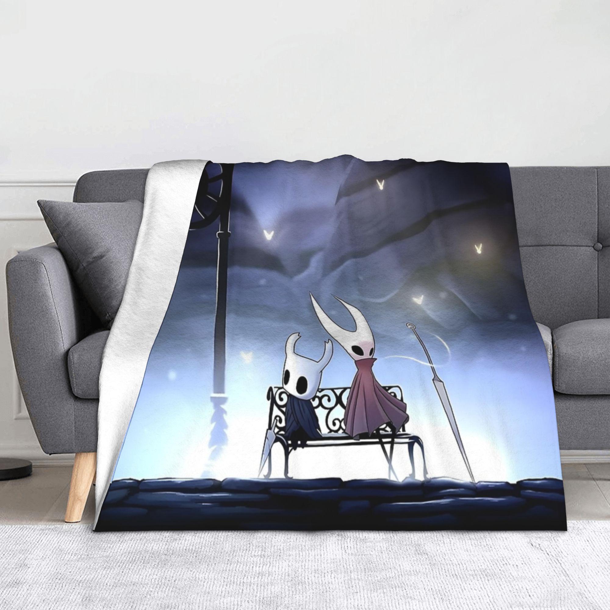 Hollow Knight Silksong & Hornet Flannel Throw Blanket Blanket for Sofa Bedroom Soft Bedspread 75X95CM