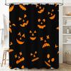 Halloween Shower Curtain Black and Orange Creepy Jack-O-Lanterns Pattern for Bathroom Decor (Size180x180cm) Free Shipping on Ali