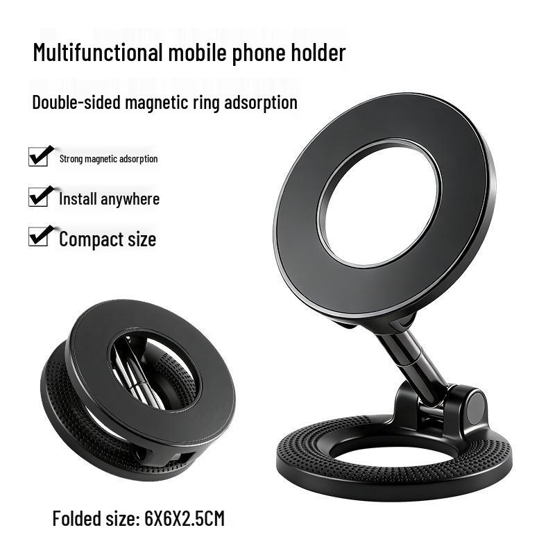 Double-Sided Magnetic Car Mount: Rotating, Foldable Phone Holder