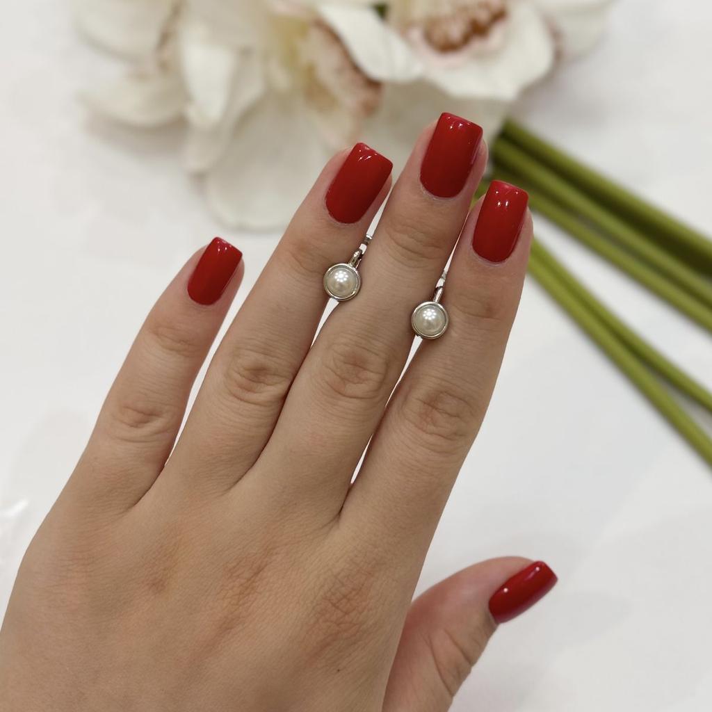 Серебряные серьги с натуральным жемчугом (2167952)