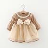 Baby Girls Dress Lolita Bow Patchwork Princess Dress Autumn Children's Dress