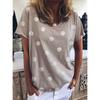 and America Cross Border Export Fashion Summer Women's Casual Short Sleeve T-Shirt Loose Polka Dot Plus Size Plus Size Ladies Half Sleeve Top T-shirt