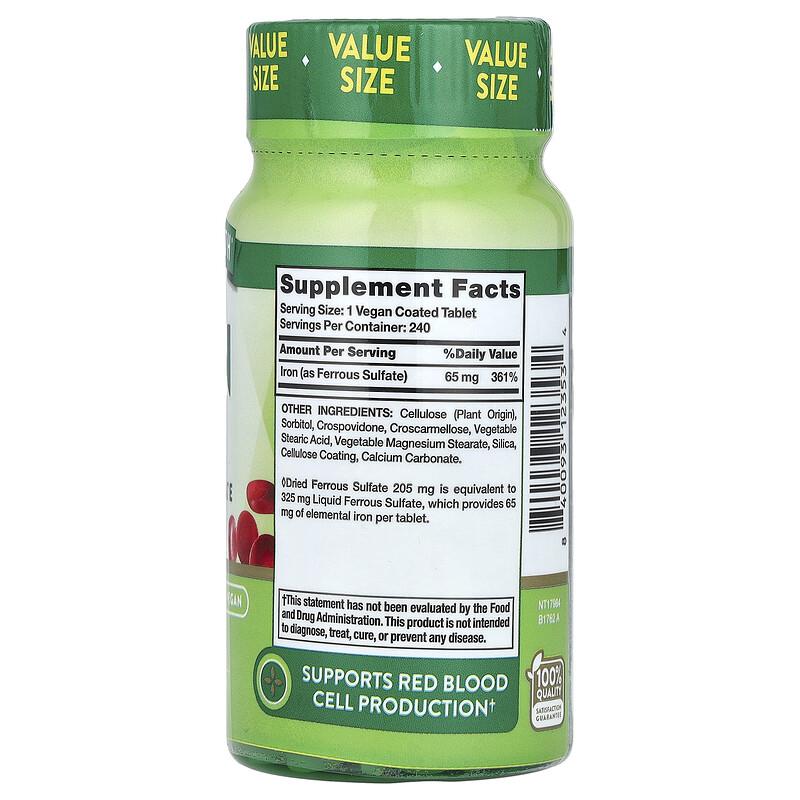 Iron, 65 mg, 240 Coated Tablets
