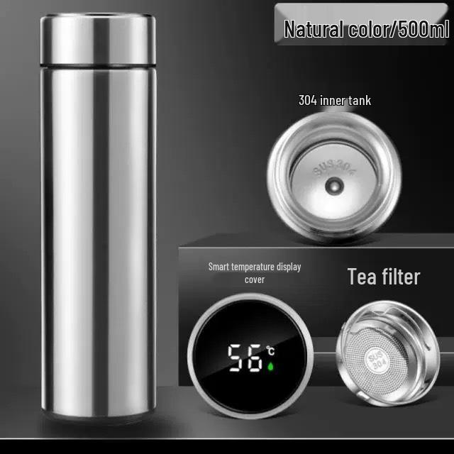 Custom Stainless Steel Thermos with Smart Temperature Display – Insulated Gift Cup 304