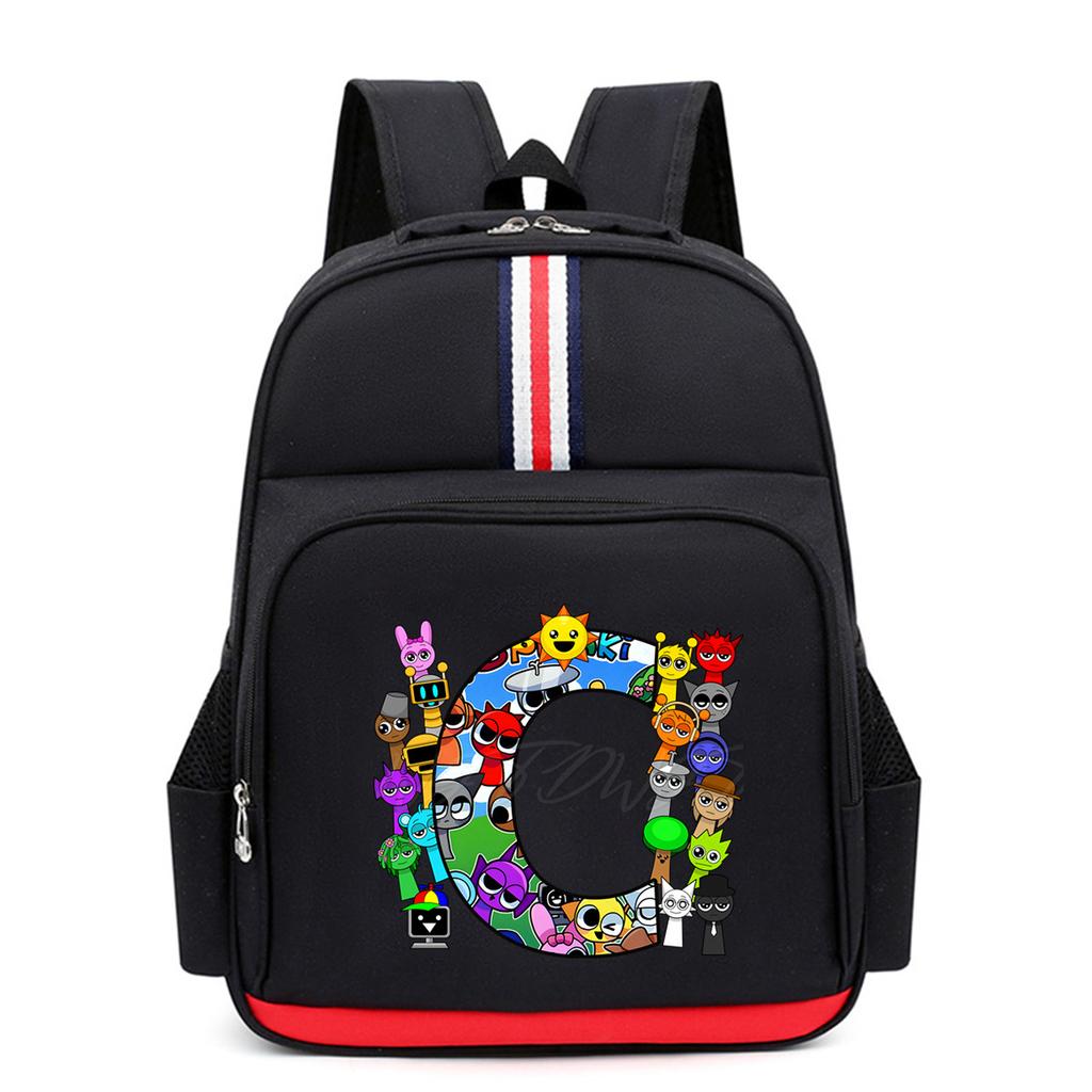 New School Style Primary School Students Large-capacity Schoolbag, Letter Printing Cartoon Trend Children's Versatile Backpack