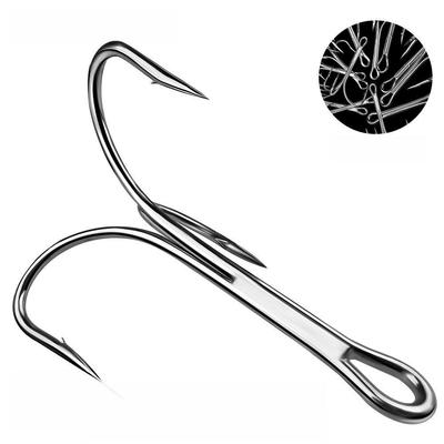 Luya Triple Claw Hook - Four-Times Strengthened Black Fish Hook, 10-Pack