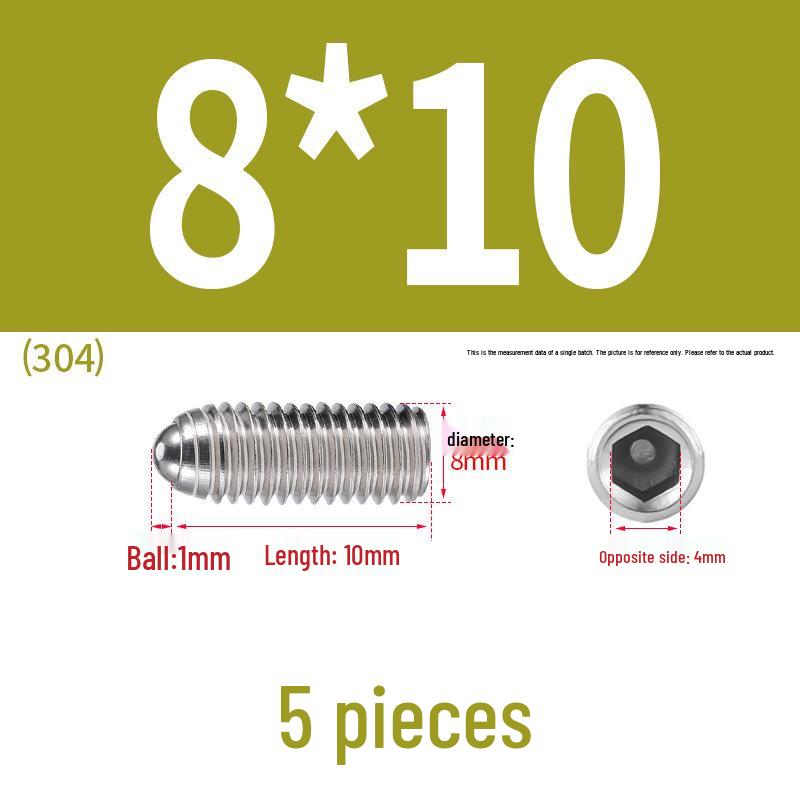 Stainless Steel Ball Plunger Set: M2.5-M16 Ball Screw Positioning Spring Plunger