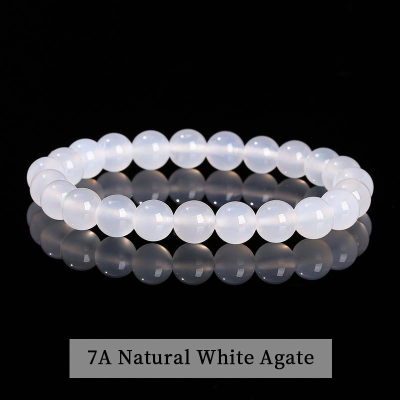 JD Natural Stone Beads Bracelet Amethyst Tiger Eye Crystal Quartz Agate Gem Beads Bangles Women Men Reiki Healling Jewelry Gift