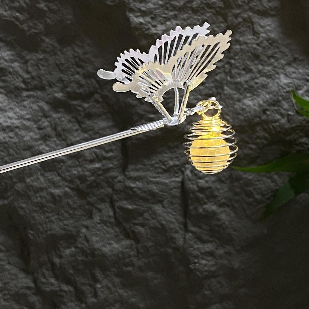Fermacapelli Lanterna Luminosa di Alta Gamma per Gonne Hanfu - Popolare Accessorio Stile Paesaggistico