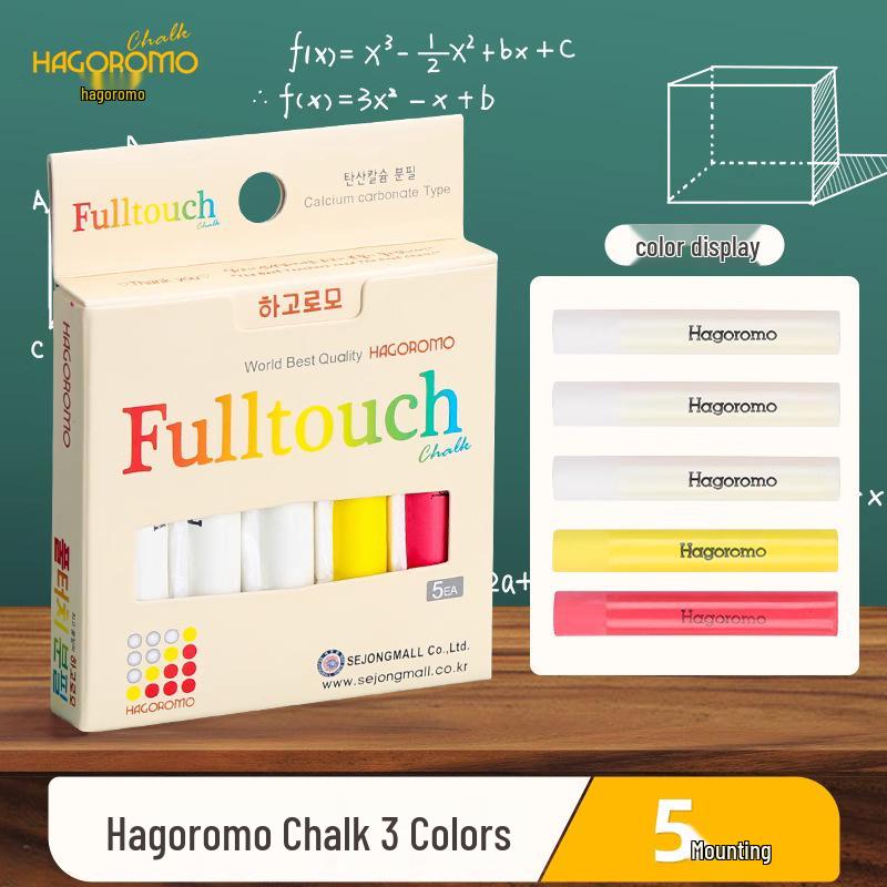 HAGOROMO Dust-Proof Colored Chalk for Kids and Teachers