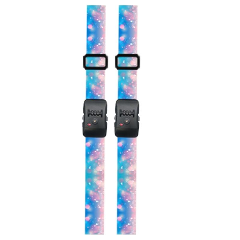 

Travel Accessories 2Pieces Luggage Belt Set Colorful Adjustable Suitcase Securing Straps with Password Combination Lock