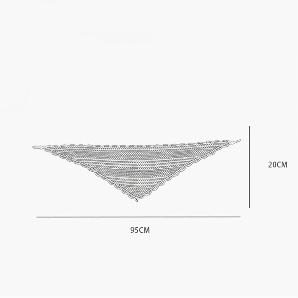 Solid Color Hair Scarf Hollow Out Lace Scarf Fashion Triangle Wrap Women