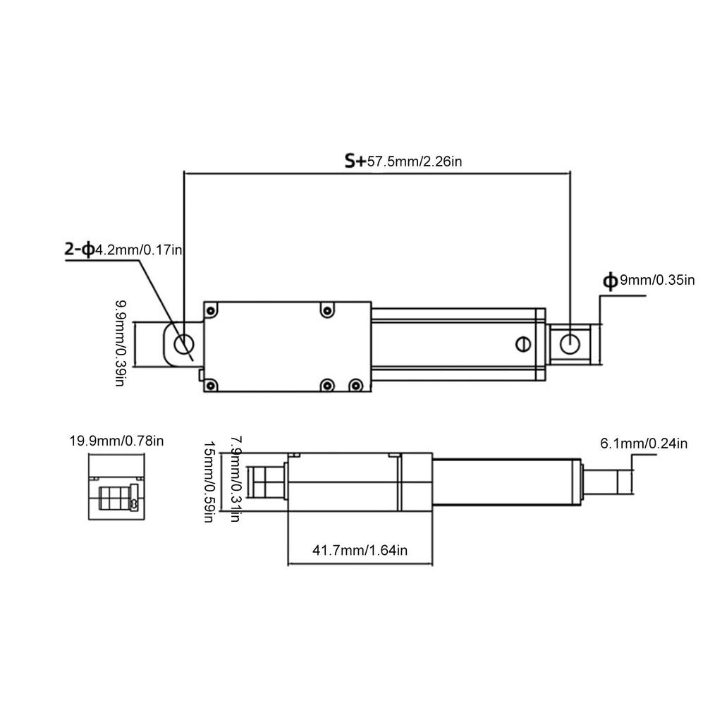 Electric Micro Linear Actuator, Aluminum Alloy 15mm Stroke Industrial Mini Motion (No Bracket)
