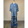 Women Pant Set Two Piece Sets V Neck Bat Sleeve Print Wide Leg Long Pants Casual Loose Elastic Waist Y2k Streetwear