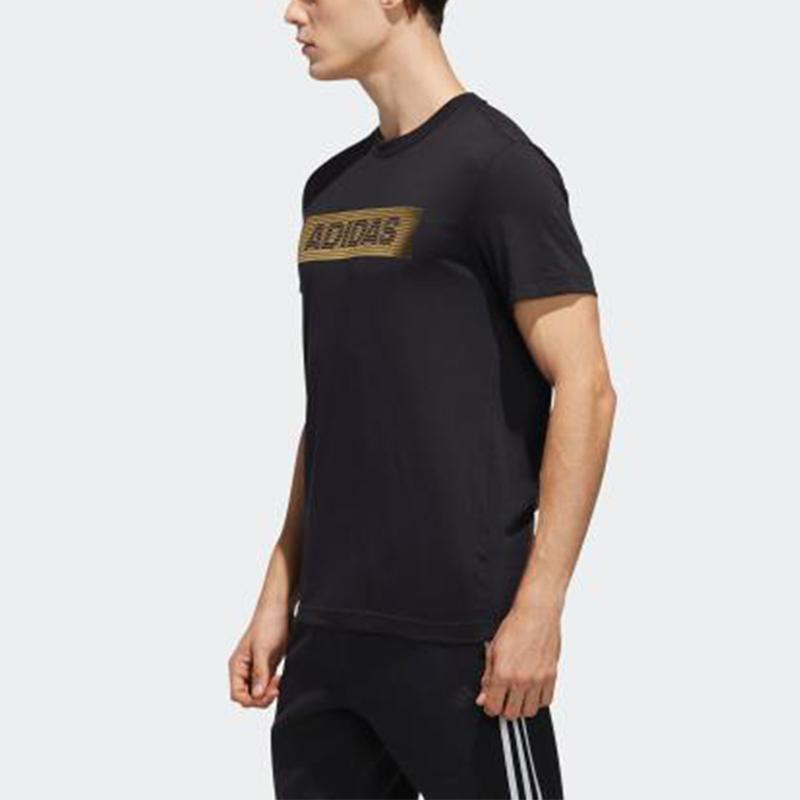 Adidas Ai Gfx Ss Foil Print Crew Neck T-Shirt Men Tops Black EH3814