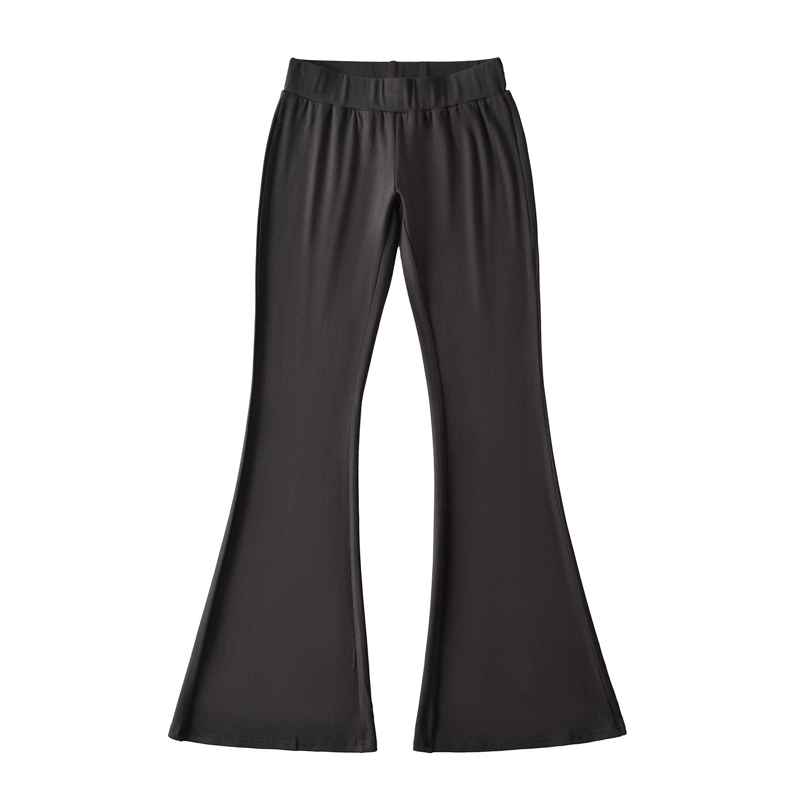 

Магические корректирующие брюки микро-клеш с высокой талией для женщин - Летняя коллекция 2025, длина в пол, повседневная одежда Small серый/древесный уголь