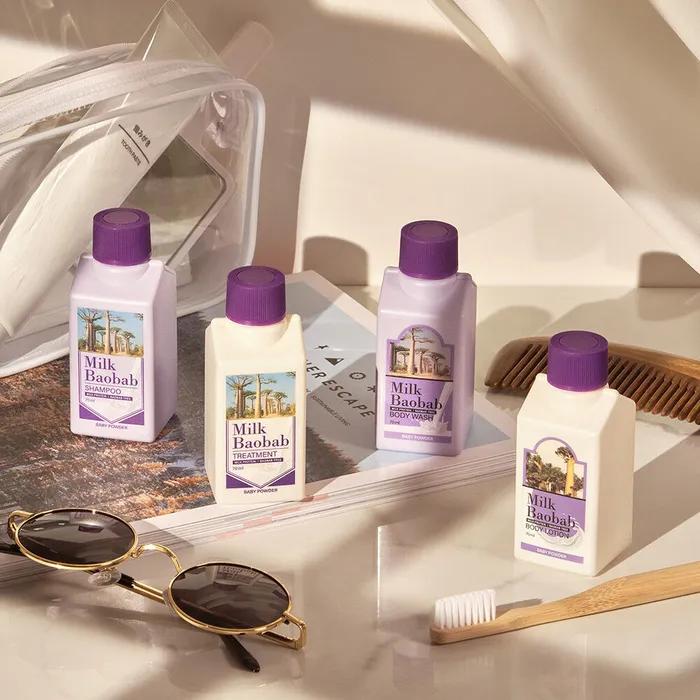 

Дорожный набор шампунь/кондиционер/гель для душа/лосьон для тела 70 мл (Присыпка для малышей)