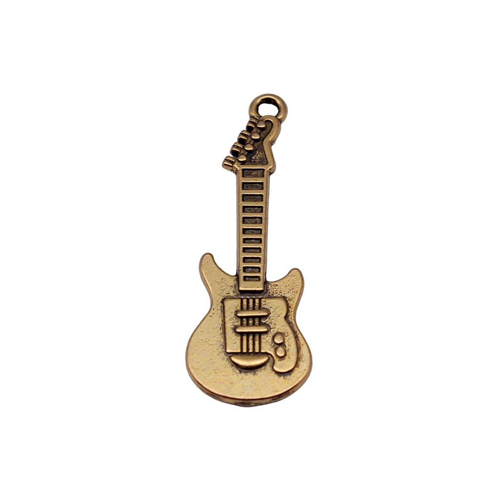 Musical Charms Multi Color Alloy Guitar Pendants For Music Themed Jewelry Making