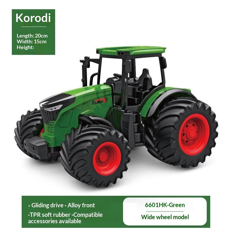 1/24 Remote Control Tractor Toy Rc Farm Tractor Alloy Body Simulation Agricultural Vehicle For Kids Outdoor Play Collection