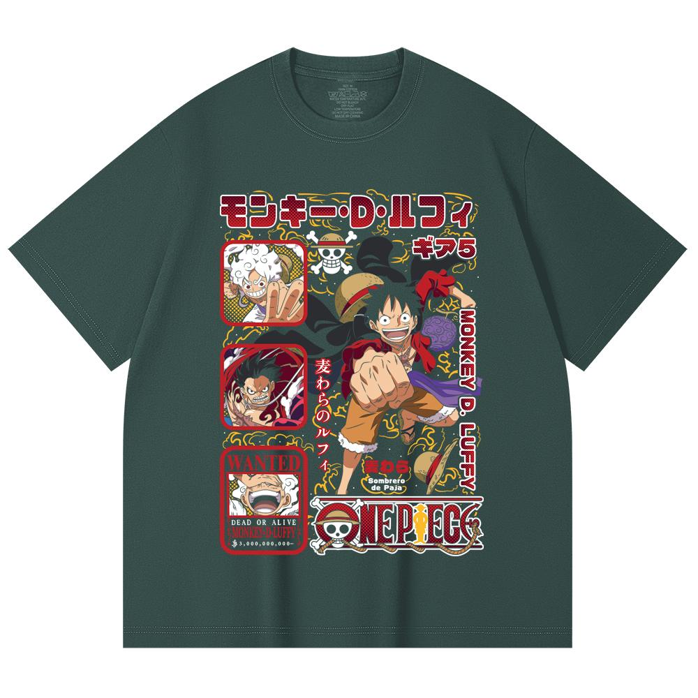 230 Gsm 100% Cotton One Piece V78 Luffy Print Unisex Heavy Cotton T Shirt