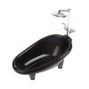 1Set Black Dollhouse Mini Furniture Bathtub Model Toy Simulation Bathroom Accessories Kids Pretend Doll House Decoraton Toy