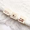 50PCS Heart Shape Cloth Garment Labels Cartoon Pattern Handmade With Love Clothing Tags Woven Knitted Supplies Sewing Accessory