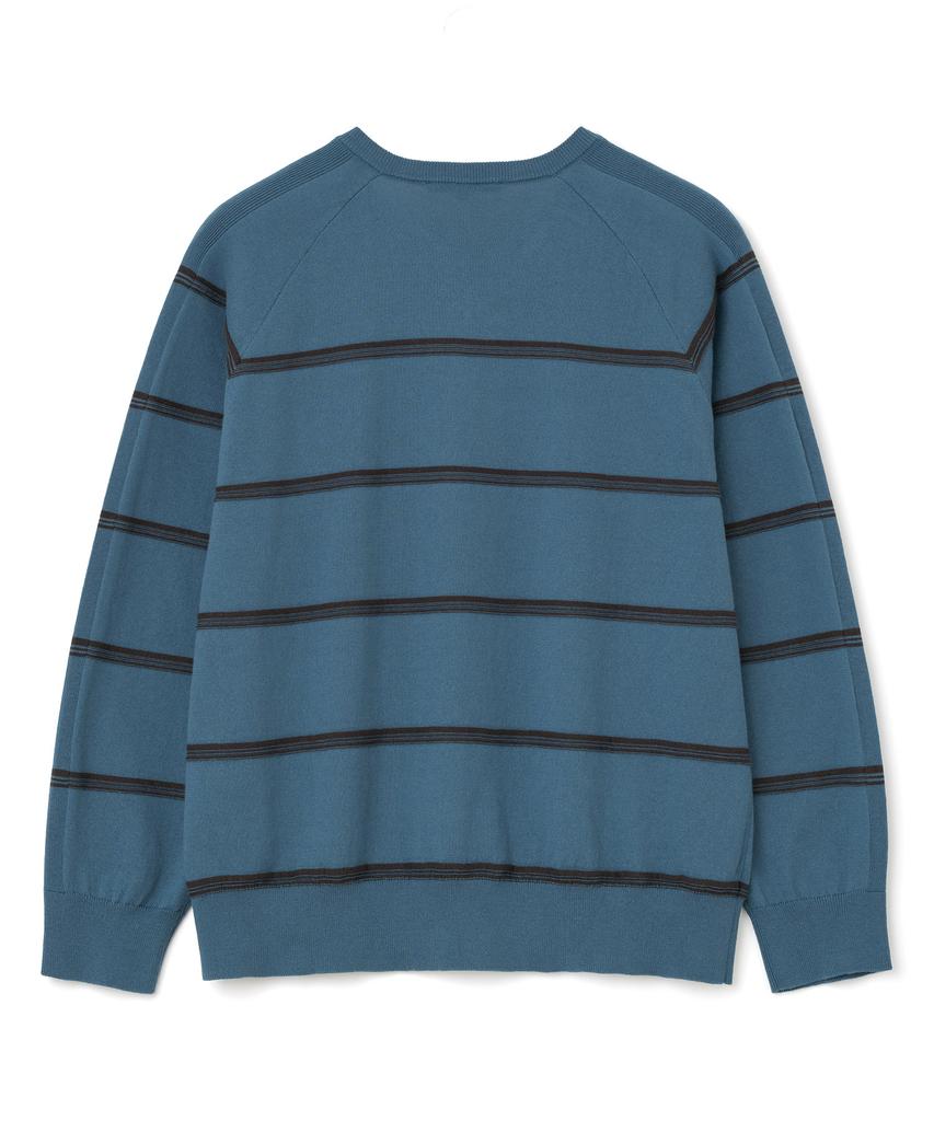 MILLO ARCHIVE Hey V-Neck Striped Knit [Light Blue]