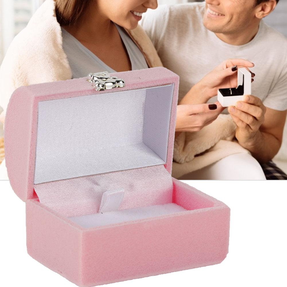 Jewelry Ring Box Case Pendant Gift Storage Display Organizer Accessory (Pink)