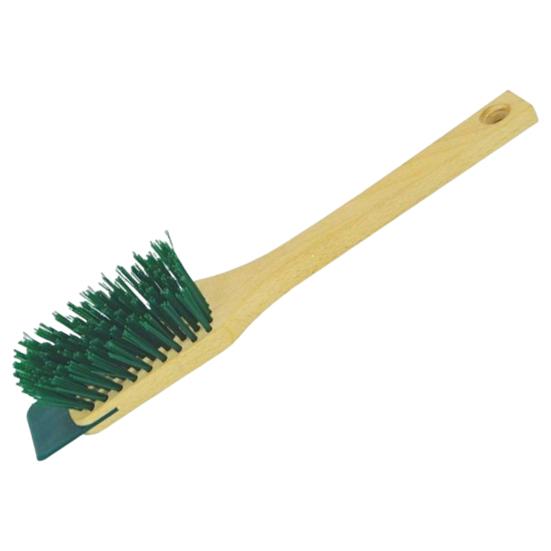 Lawn Mower Brush Compact Size Wooden Handle Cleaning Brush Lawn Mower Accessory Brush Grass Clipping Dirt Removal Tool