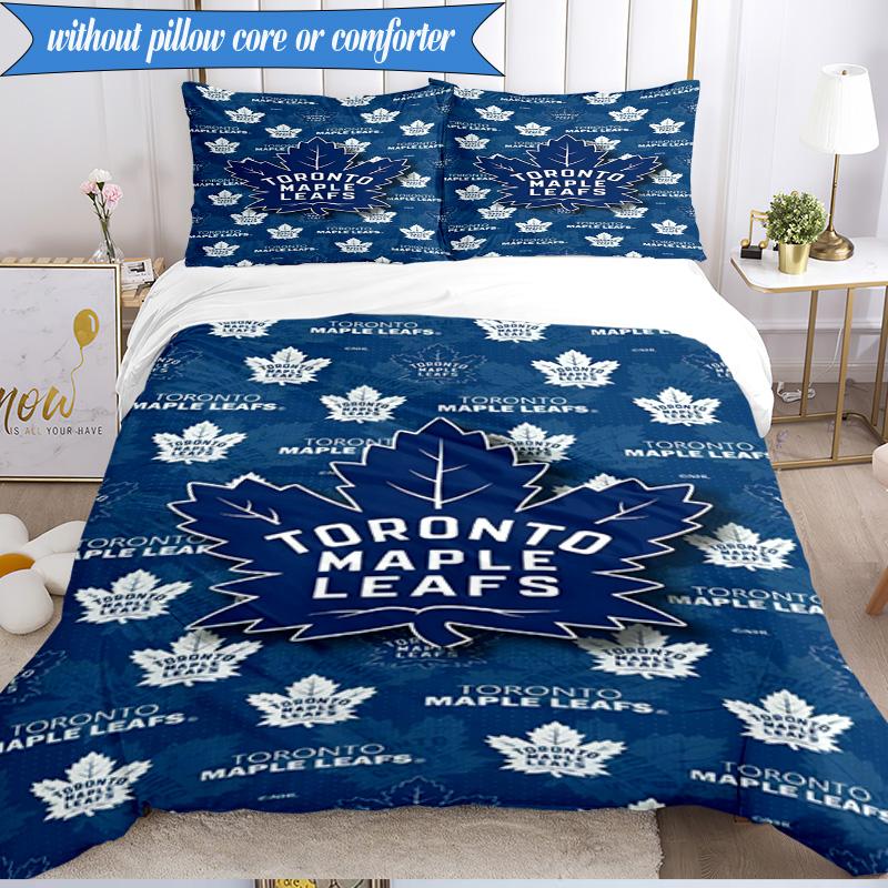 3PCS Toronto Leafs Logo Bedding Set,Including 1pc Duvet Cover And 2pcs Pillowcases Perfect for Bedroom, Dormitory, Fan Christmas Gift