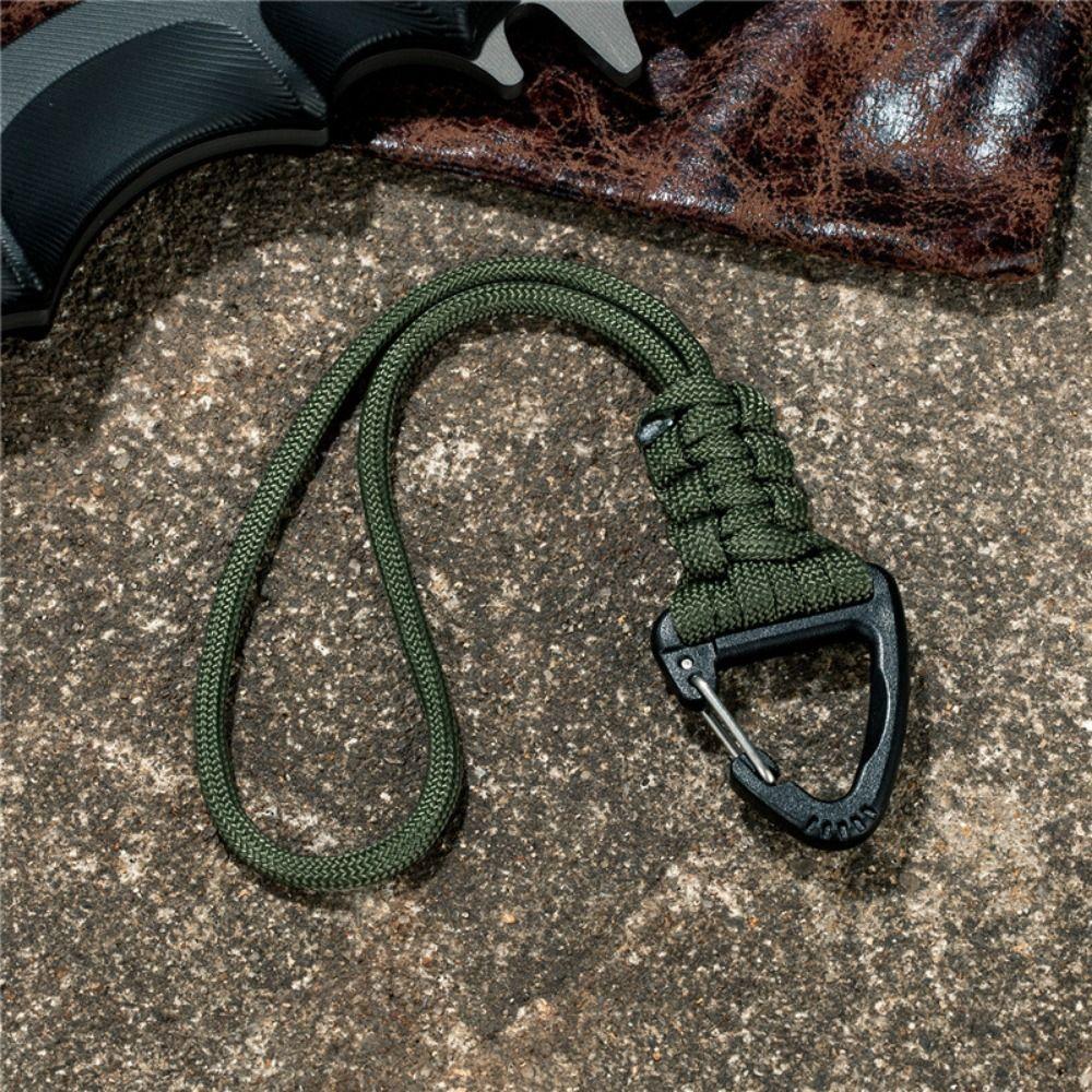 High Strength Paracord Keychain Triangle Buckle Parachute Cord Carabiner  Hiking