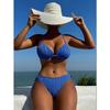 Trójpunktowe bikini wiązane Damska seksowna erotyczna bielizna Strappy Majtki Prześwitujący strój kąpielowy