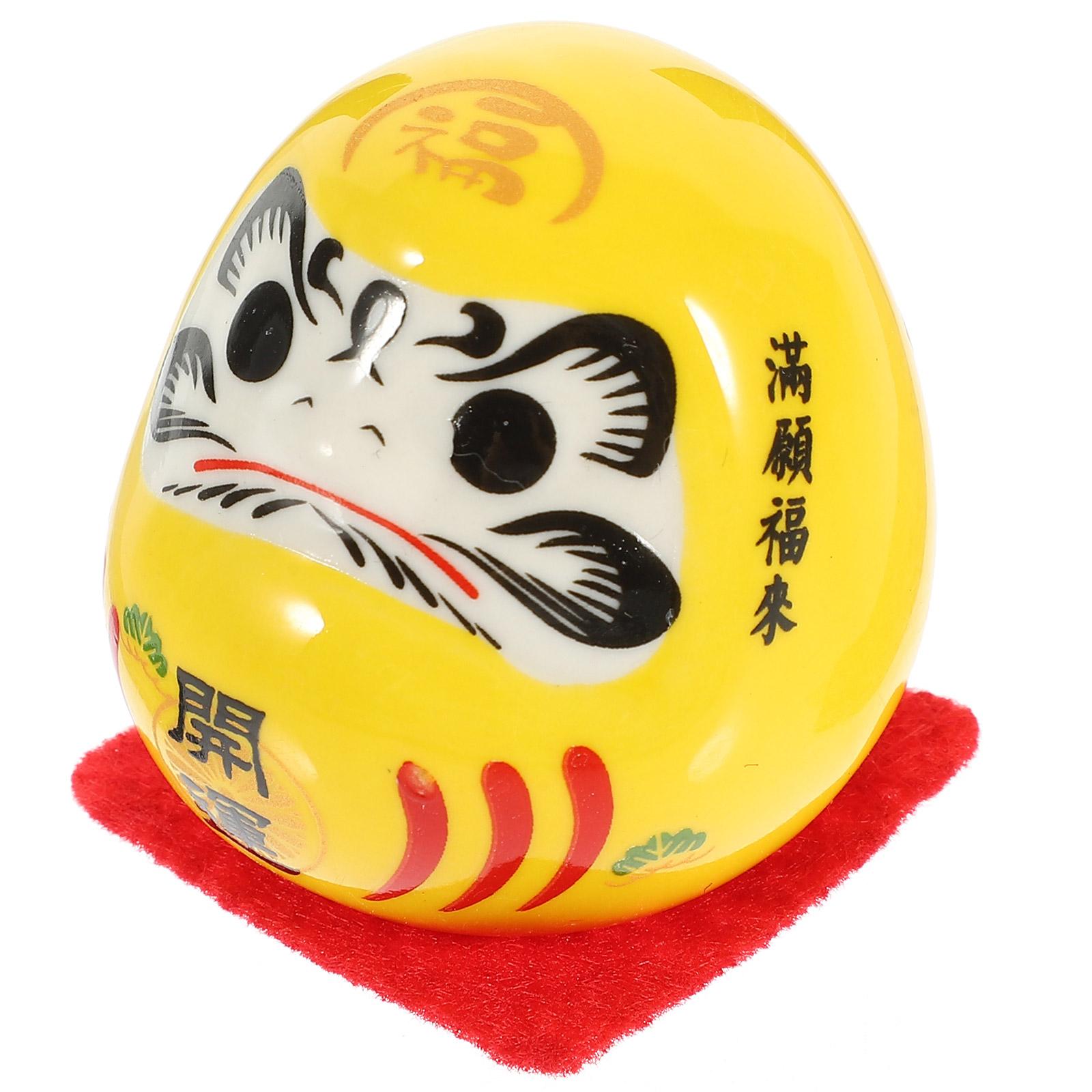 

Dharma Eggs Daruma Figurine Japanese Decor Ceramic Traditional Sculpture Statue for Car Ceramics Figurines Buddhism 4.7X4.4X4.2CM белый