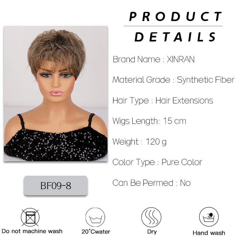 XINRAN Dámská móda Krátké kudrnaté šedivé prodlužování vlasů ze syntetických vláken 3D Air ofina pro ženy na denní nošení