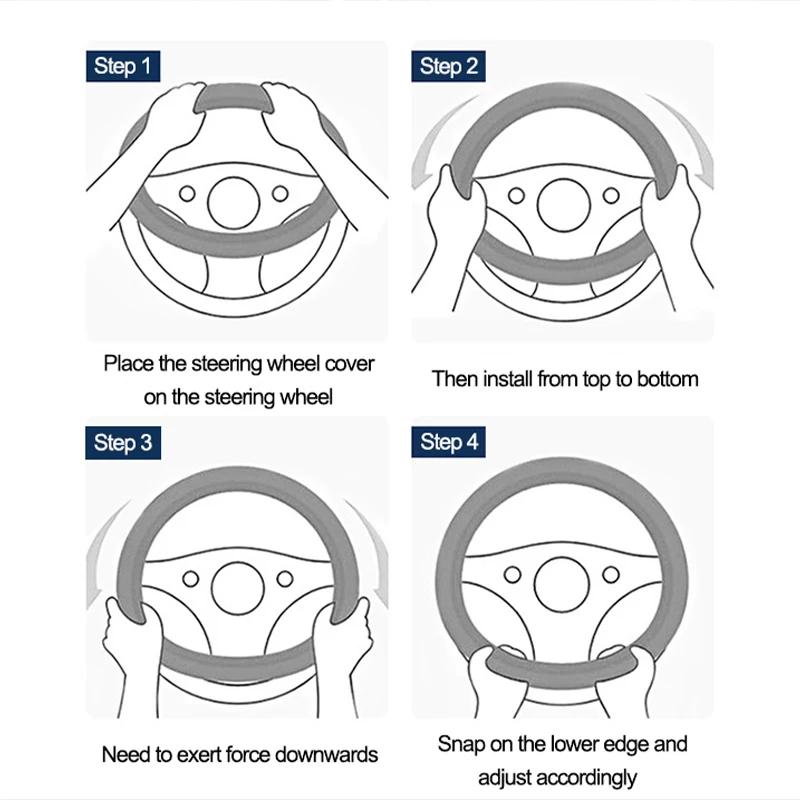 O Type Car Steering Wheel Cover Wrap For Toyota Hilux 2012 - 2026 2026 2026 2026 Auto Accesorioss Holder Protector