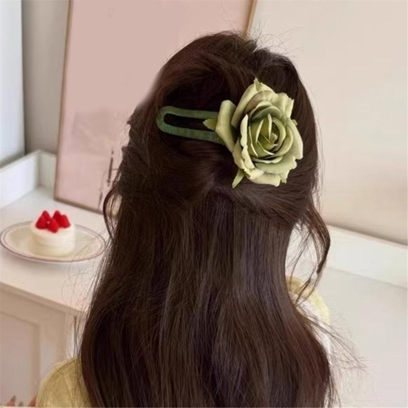 French Styles Rose Flower Hair Clip Strong Claw For Women And Girl Perfect For Wedding Parties And Everyday Wear