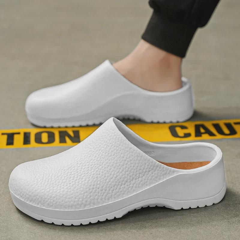 Chaussons de chef imperméables grande taille, chaussures d'infirmière tendance, pantoufles d'été pour couples
