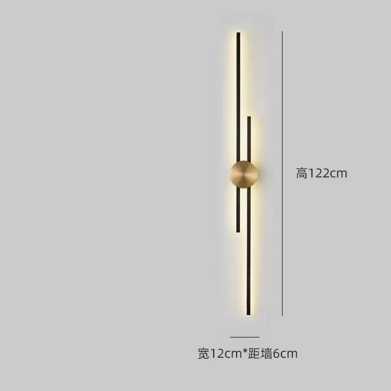 Modern Long Wall Lamp LED Living Room Dining Room Loft Wall Mounted Sconce Decoration Bedroom Bedside Light Staircase Fixture