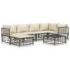 VidaXL Salon de jardin 7 pcs avec coussins anthracite résine tressée, ensemble de salon, ensemble de salon d'extérieur, 3186772