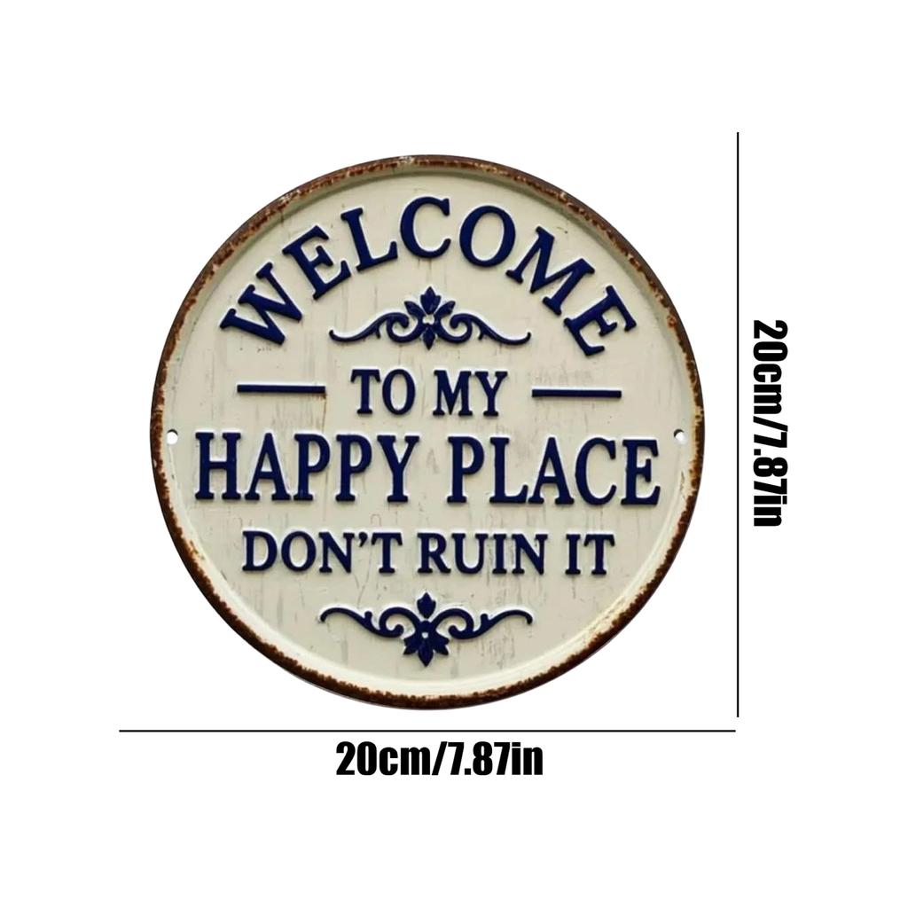 2D Flat Metal Retro Tin Painting Background Wall Mounted Hanging Painting, No Rope,