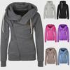 Cardigan Esportivo Feminino 2024 com Zíper Lateral e Capuz